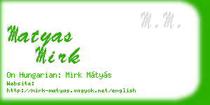 matyas mirk business card